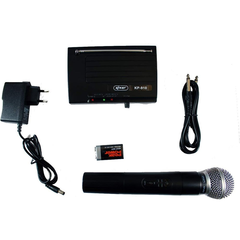 Microfone Sem Fio Wireless VHF 175MHz Alcance de até 40 Metros KP-910